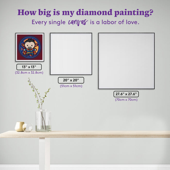 Diamond Painting Dr. Strange™ 13" x 13" (32.8cm x 32.8cm) / Round with 10 Colors including 1 ABs / 13,689
