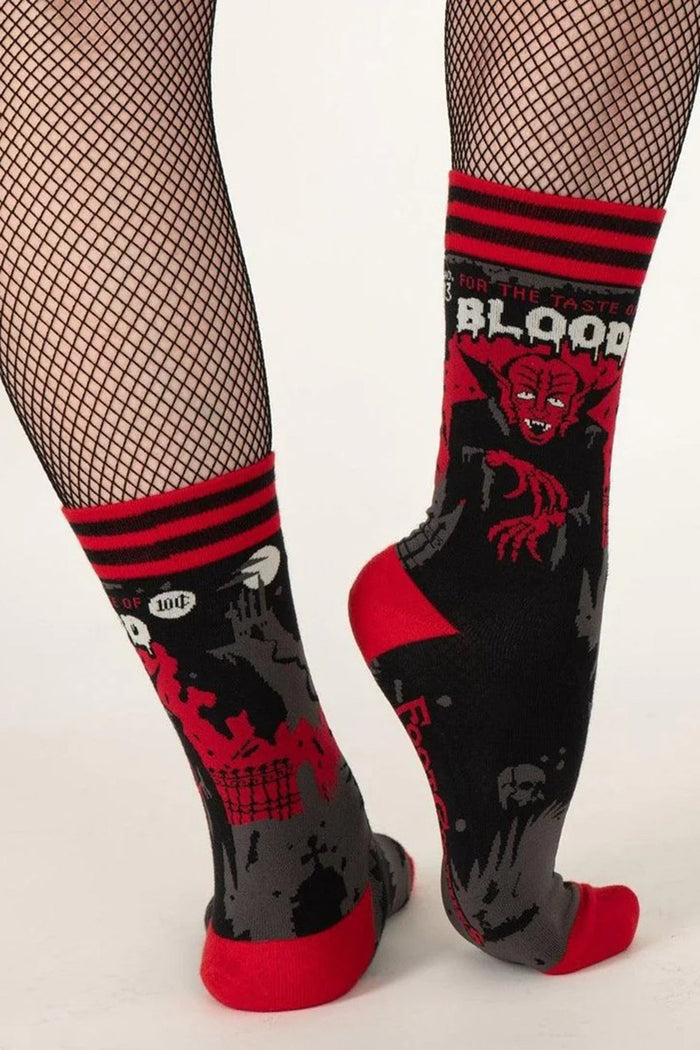 cotton blend gothic crew socks