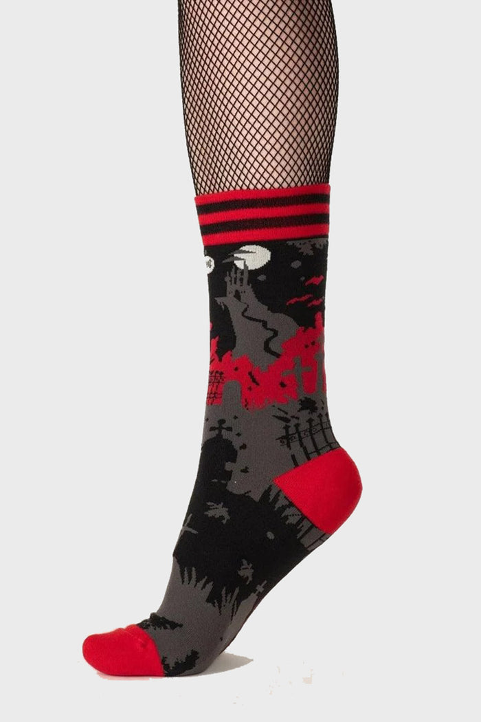 gothic castle and vampire socks