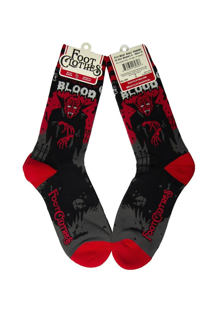 knitted soft horror dracula vampire socks by footclothes