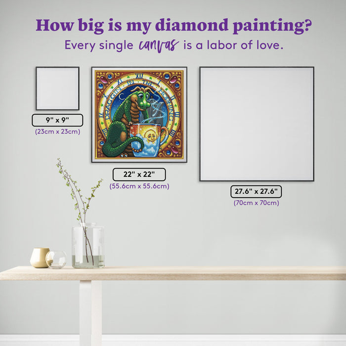 Diamond Painting Draggin' in the Morning 22" x 22" (55.6cm x 55.6cm) / Round with 50 Colors including 3 ABs and 3 Fairy Dust Diamonds / 40,804