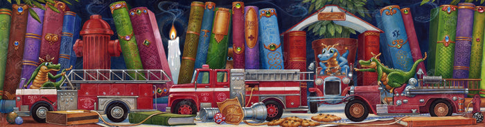 Diamond Painting Dragon Brigade 76" x 20" (193cm x 50.8cm) / Square with 61 Colors including 5 ABs and 1 Fairy Dust Diamonds / 158,100