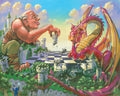 Diamond Painting Dragon Chess 31.9" x 25.6" (81cm x 65cm) / Square with 61 Colors including 4 ABs / 84,825