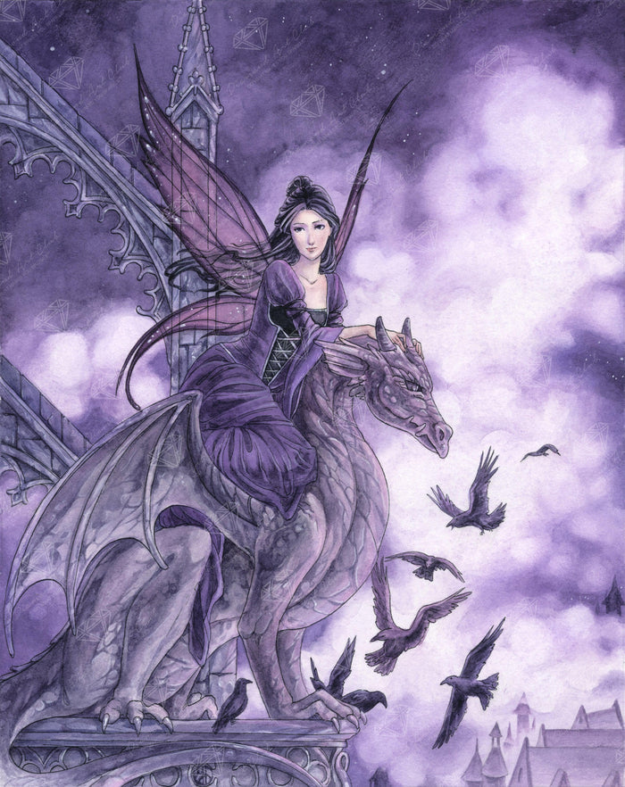 Diamond Painting Dragon Sentinel 25.6" x 32.3" (65cm x 82cm) / Square with 25 Colors including 2 ABs / 85,869
