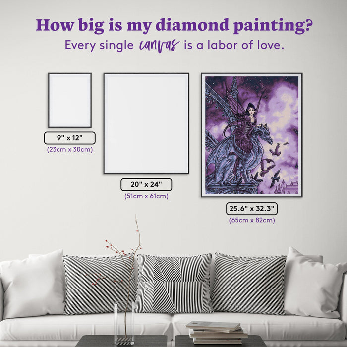 Diamond Painting Dragon Sentinel 25.6" x 32.3" (65cm x 82cm) / Square with 25 Colors including 2 ABs / 85,869