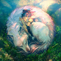 Diamond Painting Dreaming with Wolves 27.6" x 27.6" (70cm x 70cm) / Square with 66 Colors including 1 AB and 3 Fairy Dust Diamonds / 78,961