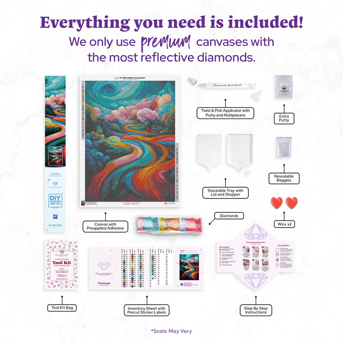 Diamond Painting Dreamscape 25.6" x 34.3" (65cm x 87cm) / Square with 64 Colors including 4 ABs and 1 Fairy Dust Diamond / 91,089