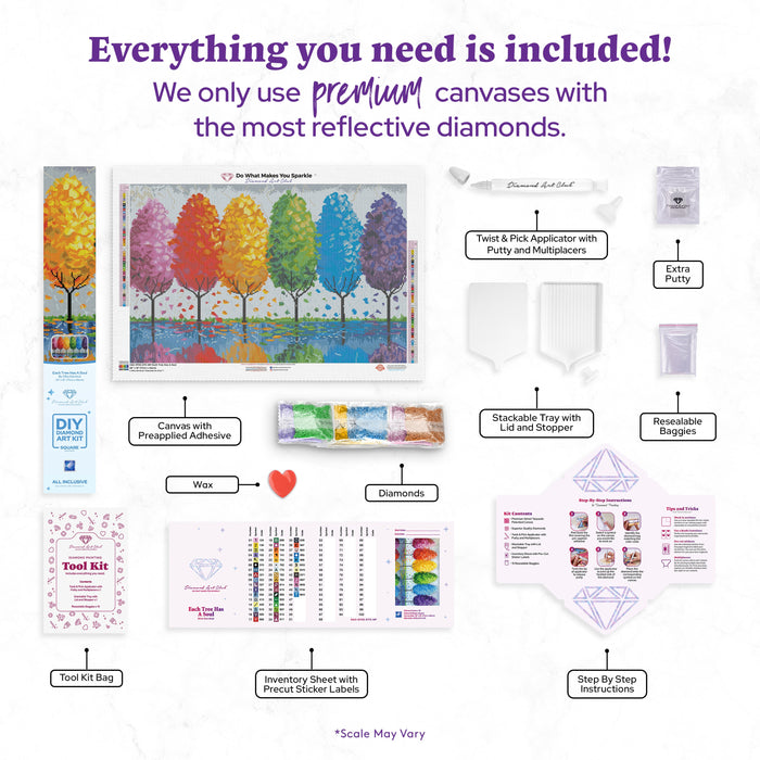 Diamond Painting Each Tree Has A Soul 28" x 18″ (71cm x 46cm) / Square with 46 Colors including 3 ABs / 51042