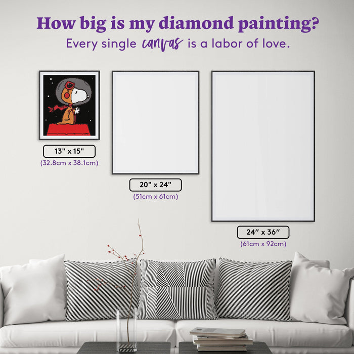 Diamond Painting Earth to Snoopy 13" x 15" (32.8cm x 38.1cm) / Round With 8 Colors including 1 Fairy Dust Diamonds and 1 Iridescent Diamonds / 15,912