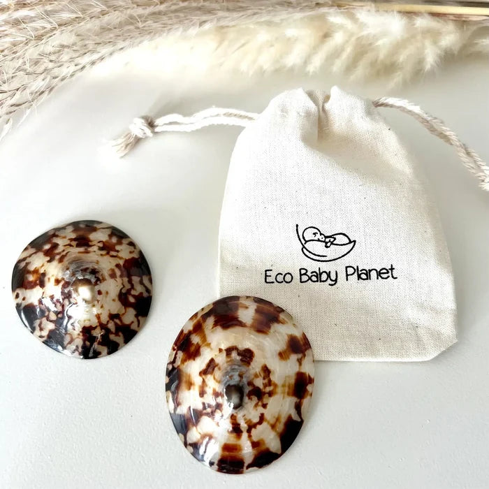 Eco Baby Planet breastfeeding seashells front view for breastfeeding comfort