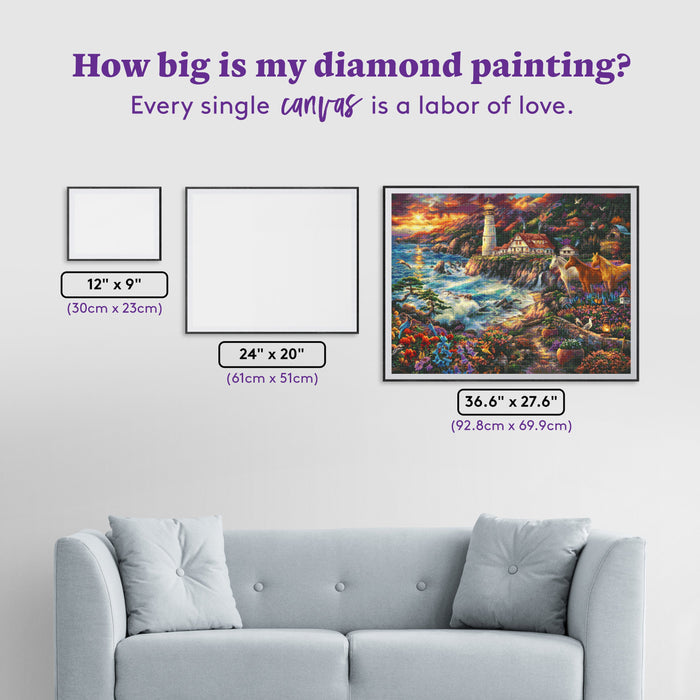 Diamond Painting Edge of Destiny 36.6" x 27.6" (92.8cm x 69.9cm) / Square With 77 Colors Including 1 AB and 4 Fairy Dust Diamonds / 104,813