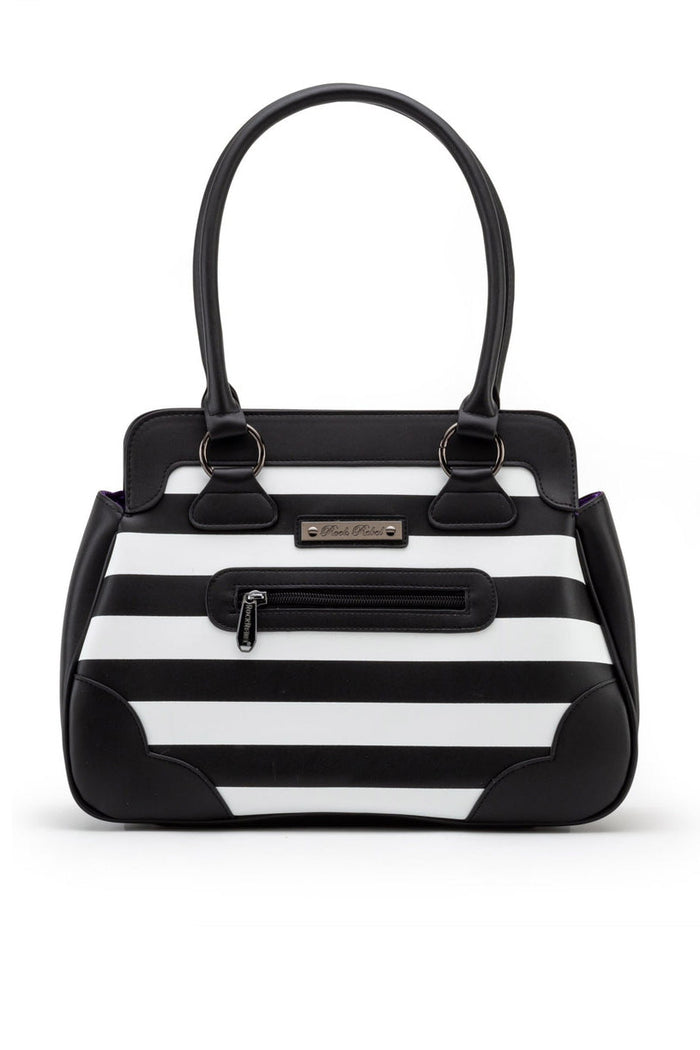 spooky dark whimsical striped tim burton bag purse