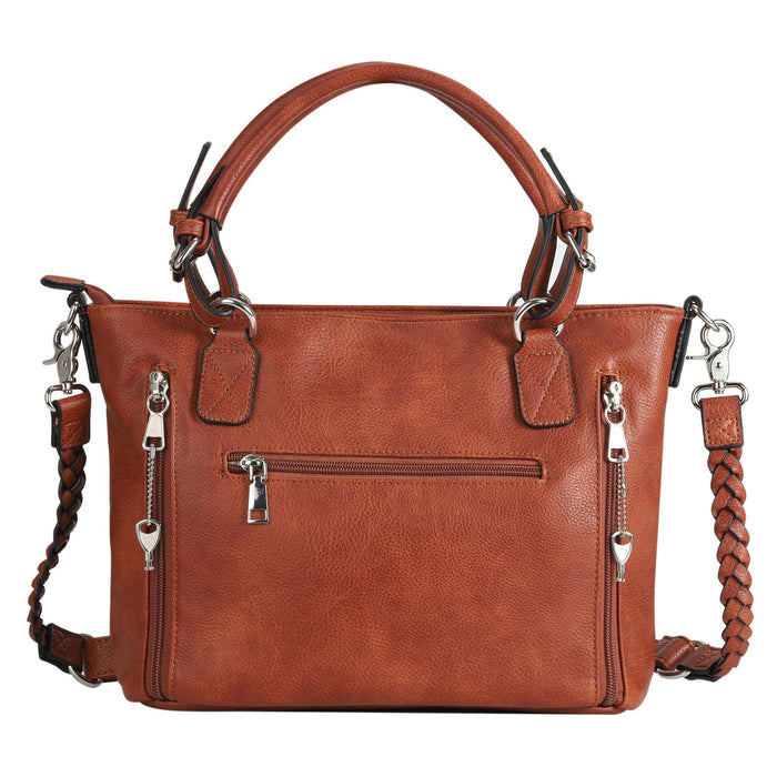 Concealed Carry Ella Tote Satchel - Designer Concealed Carry Bags for Women - YKK Locking Firearm Bag with Universal Holster - Self Defense Bags for Women - Tactical CCW Bags - Popular Conceal Carry Purse for Handgun