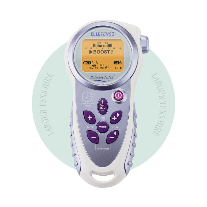 Elle TENS 2 labour TENS machine available for hire with full maternity kit