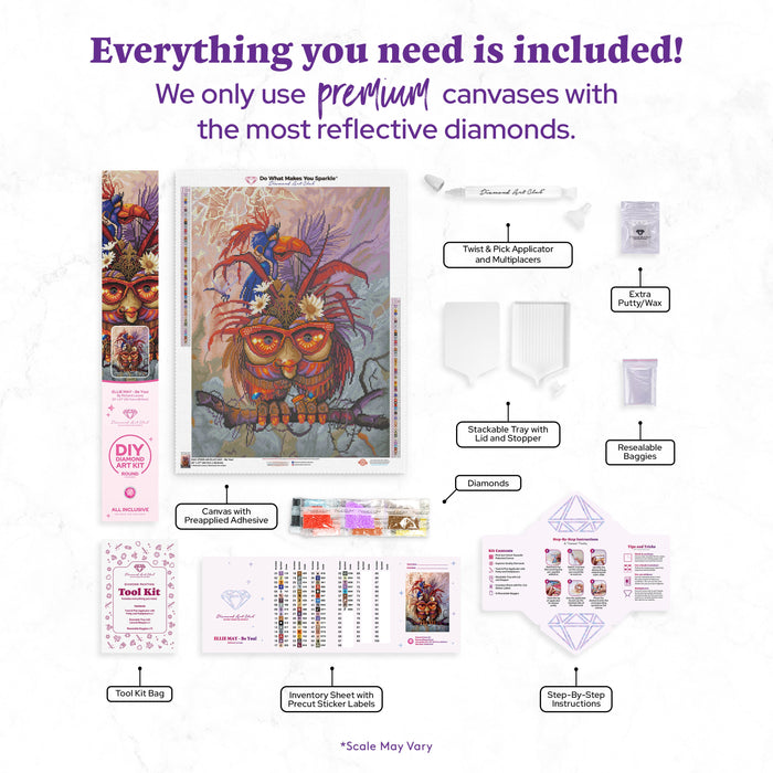 Diamond Painting ELLIE MAY – Be You! 20" x 27" (50.7cm x 68.9cm) / Round with 60 Colors including 5 ABs / 44,526