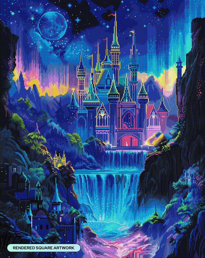 Diamond Painting Elven Castle 27.6" x 34.7" (69.9cm x 87.9cm) / Square with 85 Colors including 3 ABs and 3 Fairy Dust Diamonds / 99,193
