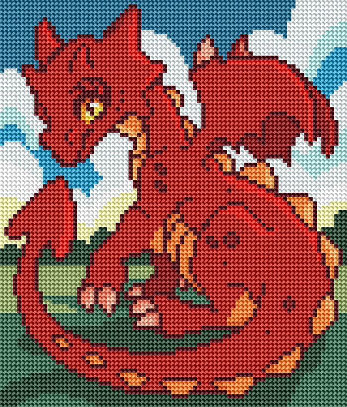 Diamond Painting Blind Kit 9" x 10.5" (22.7cm x 26.6cm) / Round With 20 Colors Including 3 ABs / 7,695