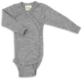Engel | Wikkelromper van wol en zijde | Light grey melange