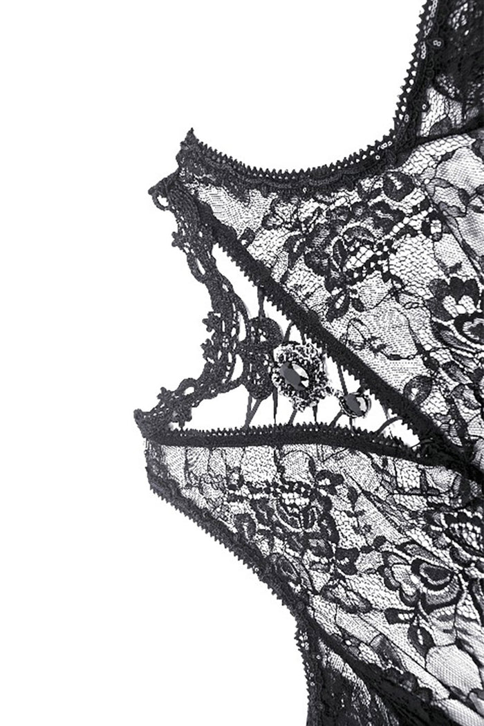lace up gothic mesh dress