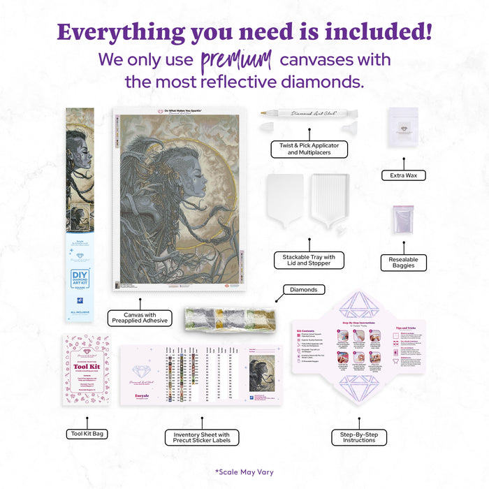 Diamond Painting Euryale 25.6" x 36.2" (65cm x 92cm) / Square with 26 Colors including 1 Electro Diamond / 96,309