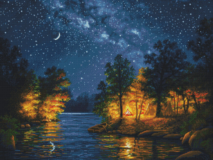 Diamond Painting Evening Melodies 36.6" x 27.6″ (93cm x 70cm) / Square with 31 Colors including 2 ABs / 102,213