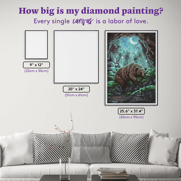 Diamond Painting Everyday Witch's Familiar - The Bear 25.6" x 37.4" (65cm x 95cm) / Square with 41 Colors including 1 AB and 3 Fairy Dust Diamonds / 99,441