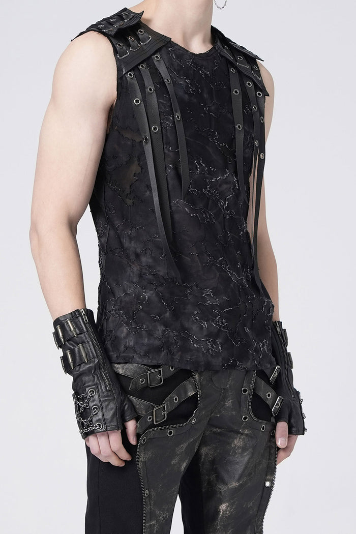 mens ripped distressed apocalyptic tank top