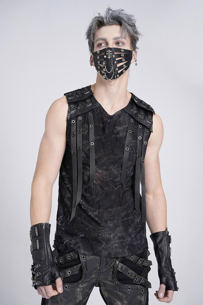 mens black post-apocalyptic tank top