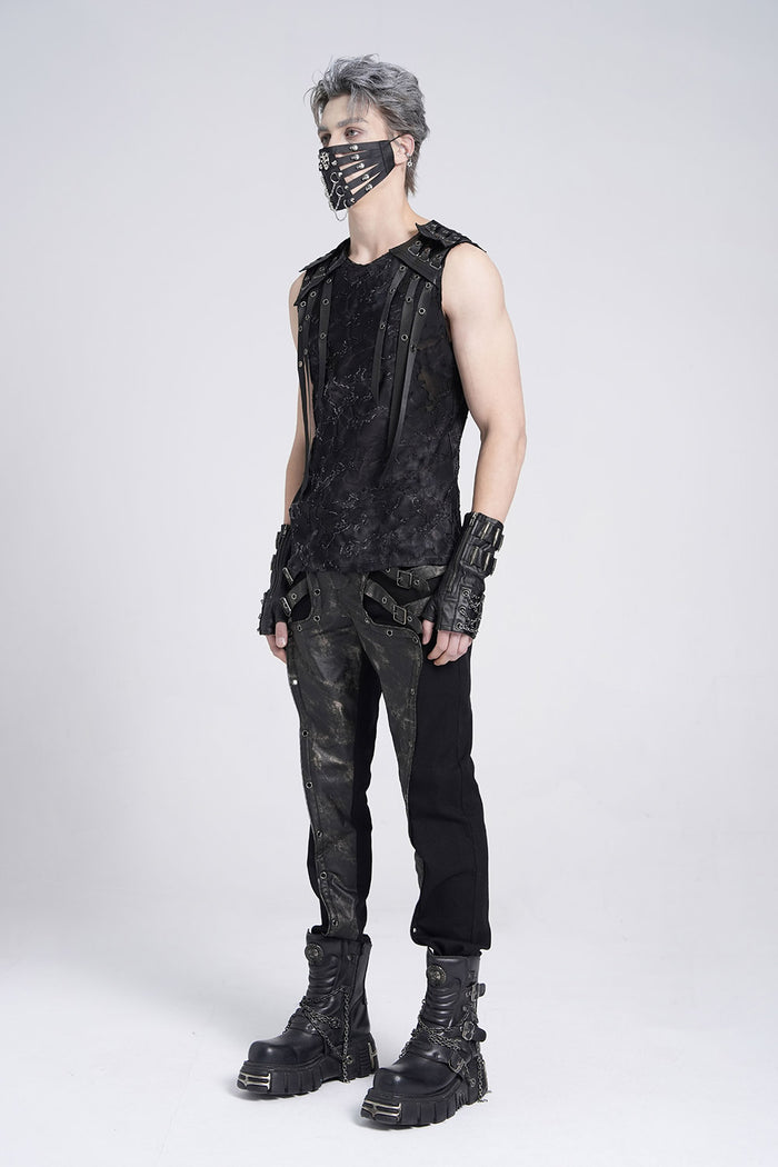 mens grunge goth sleeveless shirt