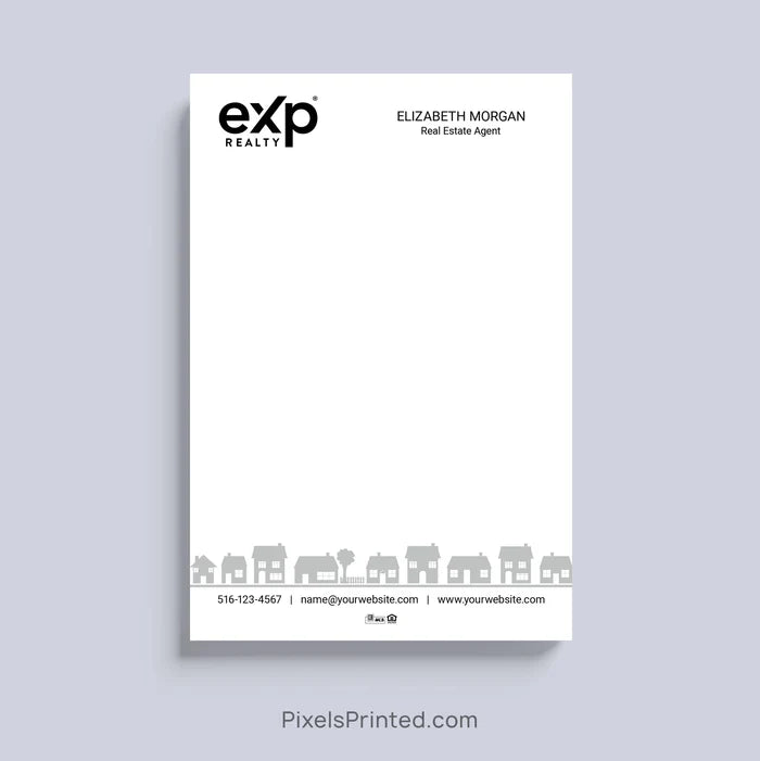 eXp Realty realtor notepad with neighborhood houses design