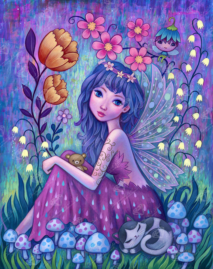 Diamond Painting Fairy 22" x 28" (55.8cm x 70.6cm) / Round with 66 Colors including 3 ABs and 3 Fairy Dust Diamonds / 50,148