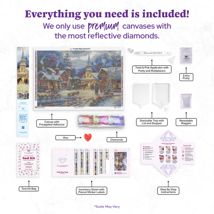 Diamond Painting Faith Runs Deep 38.6" x 25.6" (97.8cm x 65cm) / Square With 90 Colors Including 1 AB and 4 Fairy Dust Diamonds / 102,573
