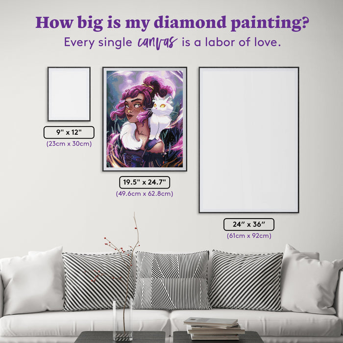 Diamond Painting Familiar Magic 19.5" x 24.7" (49.6cm x 62.8cm) / Square with 66 Colors including 2 ABs and 2 Fairy Dust Diamonds / 50,148