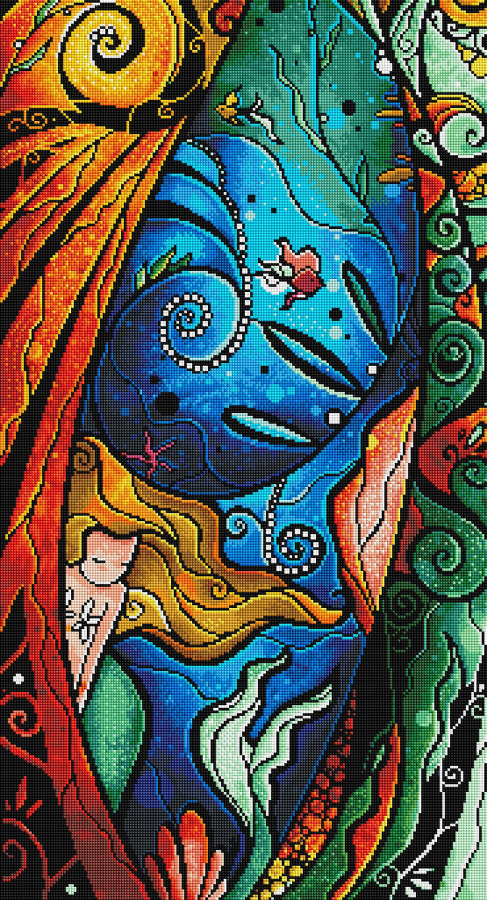 Diamond Painting Fathoms Below 18.5″ x 34.3″ (47cm x 87cm) / Square With 39 Colors including 1 AB / 63,720