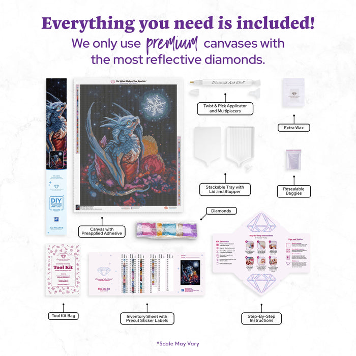 Diamond Painting Fire and Ice 23.6" x 29.5" (60cm x 75cm) / Square with 65 Colors including 2 ABs and 3 Fairy Dust Diamonds and 1 Iridescent Diamond / 72,541