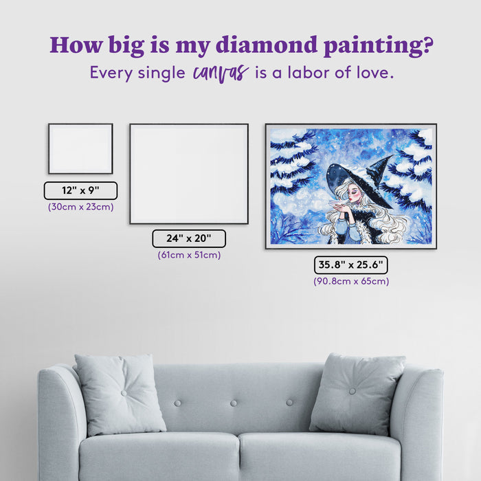 Diamond Painting First Snow 35.8" x 25.6" (90.8cm x 65cm) / Square with 42 Colors including 2 ABs and 1 Electro Diamond and 1 Fairy Dust Diamond / 95,265