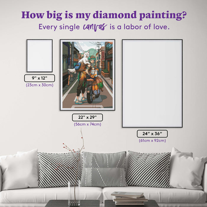 Diamond Painting Fishergal 22" x 29″ (56cm x 74cm) / Square With 54 Colors Including 2 ABs / 64,532