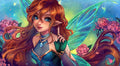 Diamond Painting Flower Fairy 36" x 20" (91.9cm x 50.7cm) / Round with 63 Colors including 2 ABs and 4 Fairy Dust Diamonds / 59,368