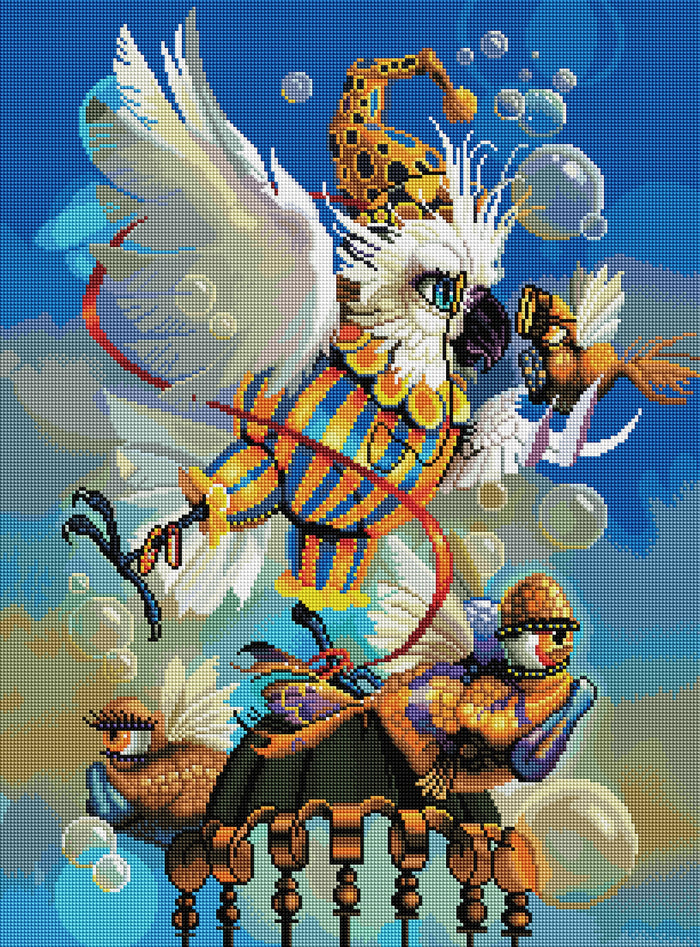 Diamond Painting FLOYD THE FABULOUS - fish whisperer 20" x 27" (50.8cm x 68.7cm) / Square with 65 Colors including 3 ABs / 56,304