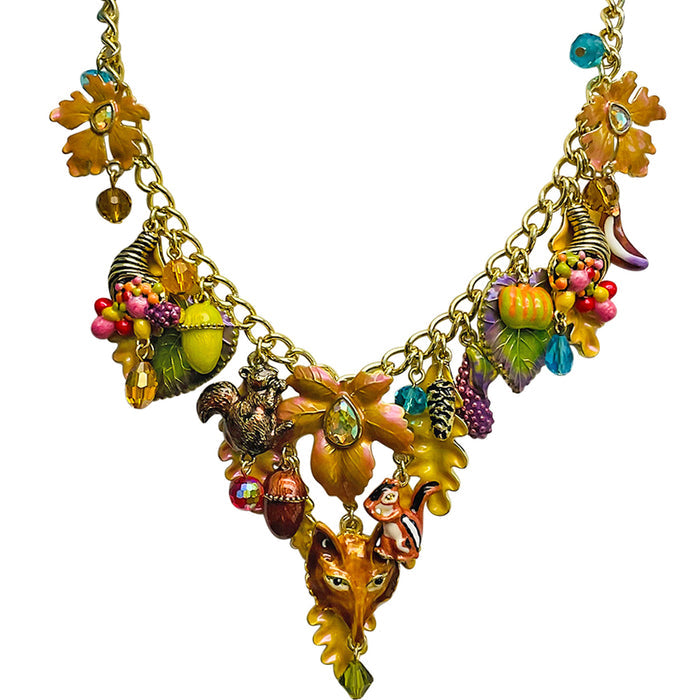 Foxy And Friends Autumn Dreams Necklace (Goldtone)