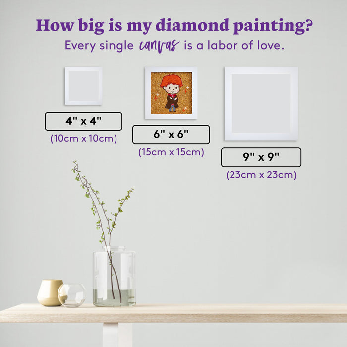 Diamond Painting Frameables™ - Enchanting Ron 6" x 6" (15cm x 15cm) / Round With 13 Colors Including 3 Iridescent Diamonds / 2,254