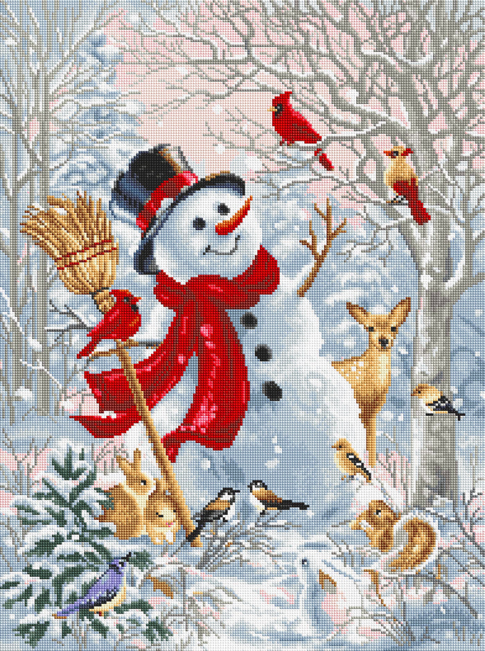 Diamond Painting Frosty Forest Friend 19.2" x 25.8″ (48.8cm x 65.6cm) / Square With 38 Colors Including 2 ABs / 51,548