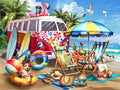 Diamond Painting Fun in the Sun 36.6" x 27.6" (92.8cm x 69.9cm) / Square With 65 Colors Including 2 ABs and 4 Fairy Dust Diamonds / 104,813
