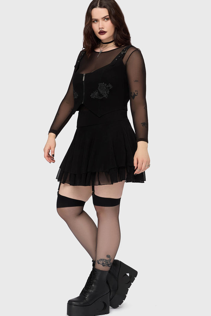 adjustable strap womens plus size gothic embroidered flower corset top