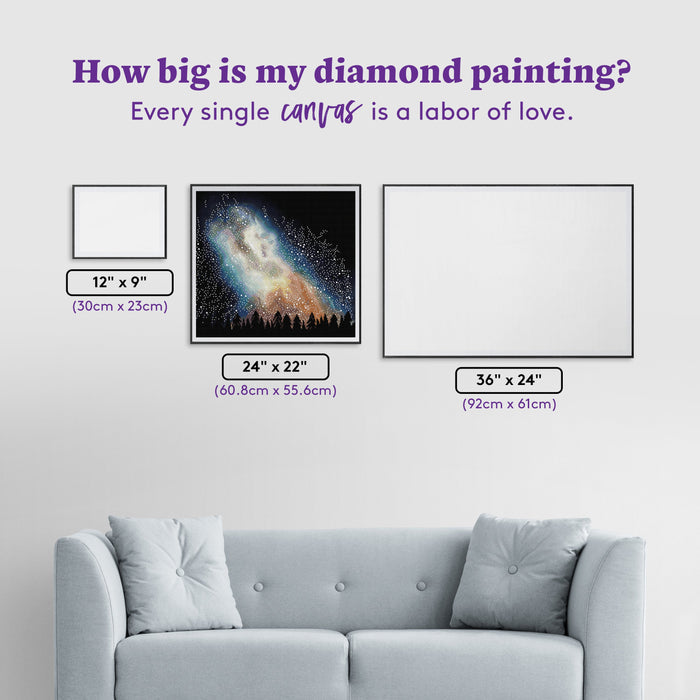 Diamond Painting Galactic Wanderer, The Milky Way 24" x 22" (60.8cm x 55.6cm) / Round with 67 Colors including 1 AB and 1 Special Diamond and 4 Fairy Dust Diamonds / 44,642