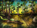 Diamond Painting Gator Swamp 22.0" x 16.5" (56cm x 42cm) / Square With 30 Colors