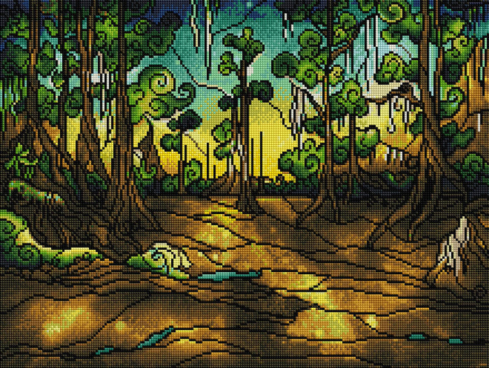 Diamond Painting Gator Swamp 22.0" x 16.5" (56cm x 42cm) / Square With 30 Colors