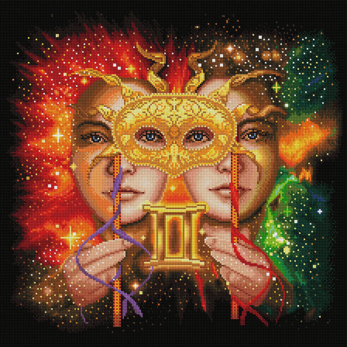 Diamond Painting Gemini 22" x 22" (55.8cm x 55.8cm) / Square with 54 Colors including 4 ABs / 50,176
