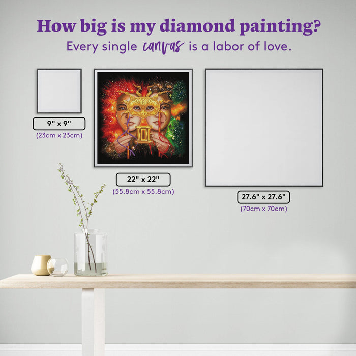 Diamond Painting Gemini 22" x 22" (55.8cm x 55.8cm) / Square with 54 Colors including 4 ABs / 50,176
