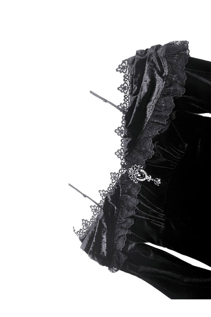lace-up gothic embroidered dress